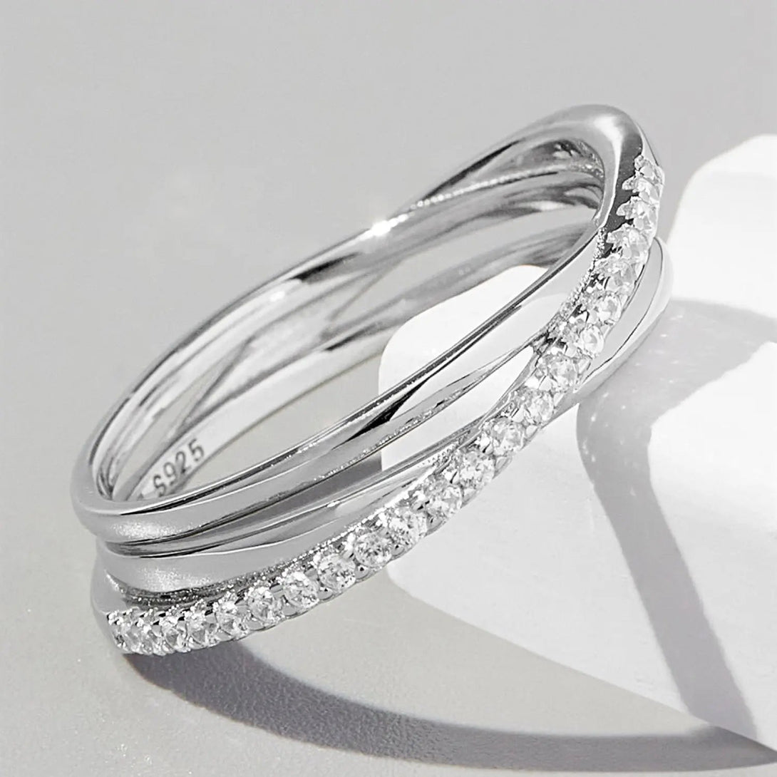 Lovcia Inlaid Zircon 925 Sterling Silver Ring-Rings-Silver-5-Silver