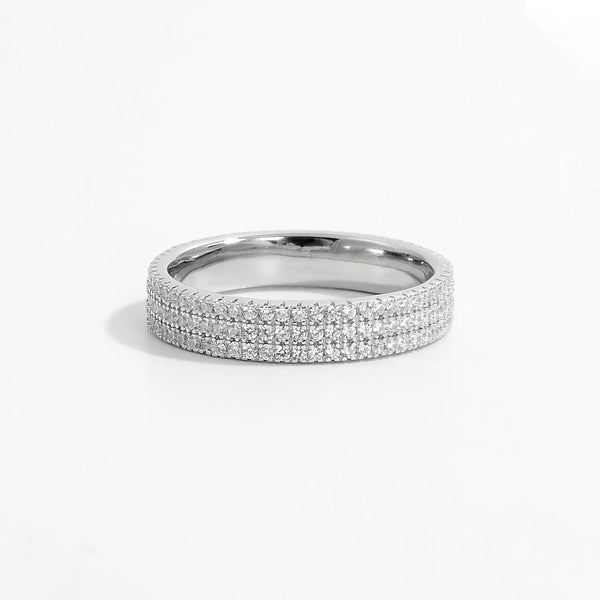 Lovcia Inlaid Zircon 925 Sterling Silver Ring-Rings-Silver-6-Silver