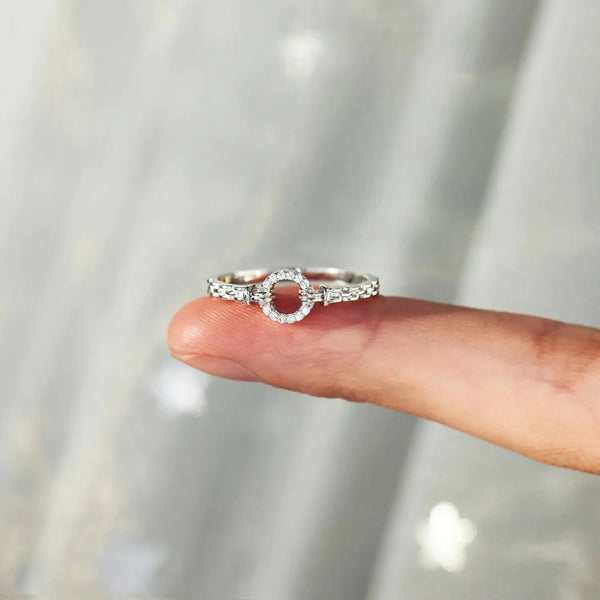 Lovcia Inlaid Zircon 925 Sterling Silver Ring-Rings-Silver-6-Silver