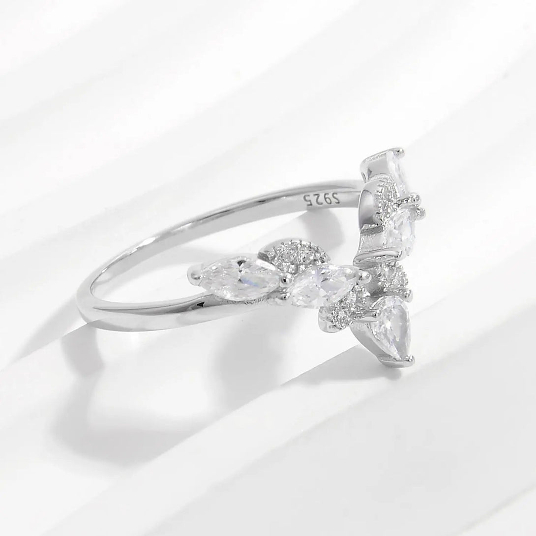 Lovcia Inlaid Zircon 925 Sterling Silver Ring-Rings-Silver-6-Silver