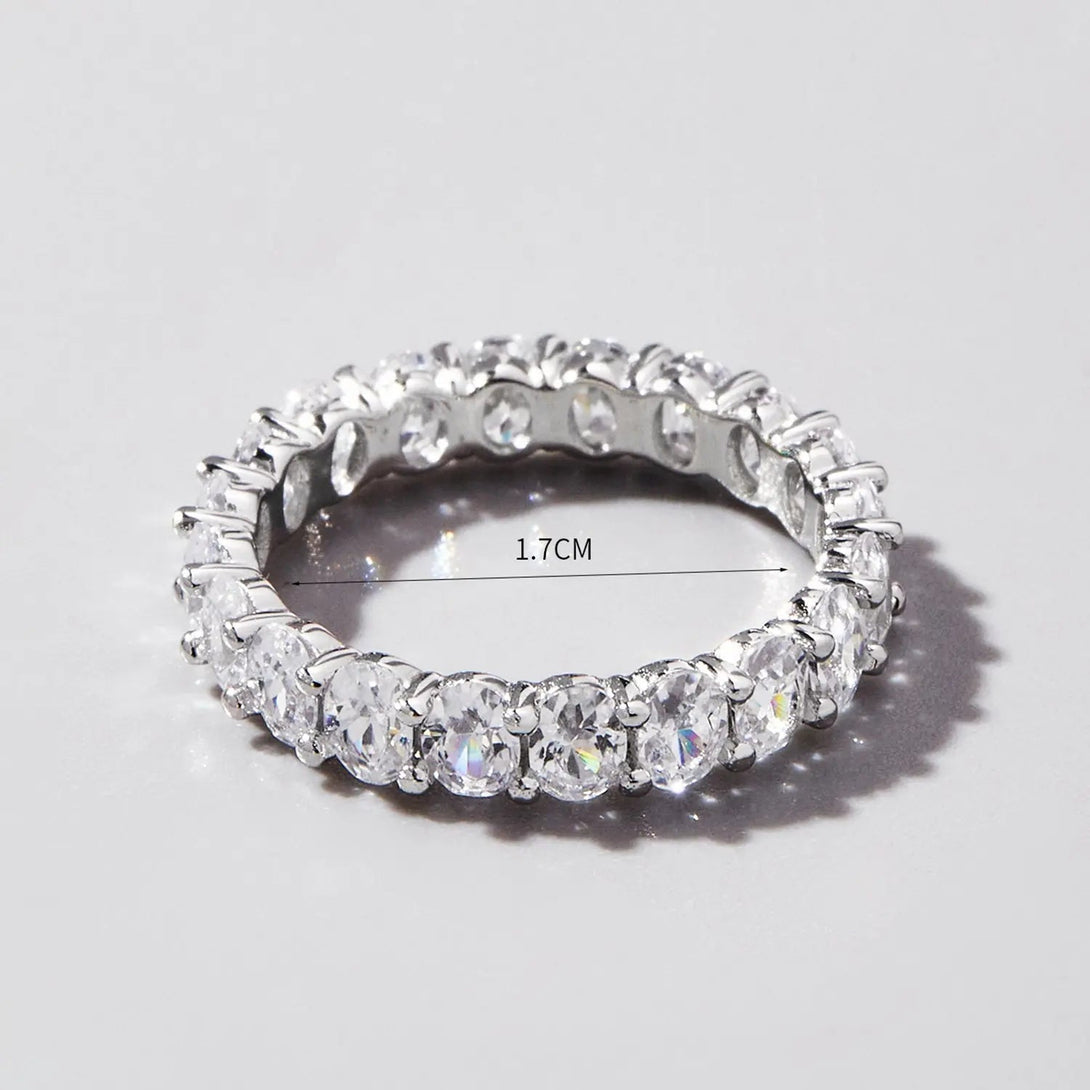Lovcia Inlaid Zircon 925 Sterling Silver Ring-Rings-Silver-6-Silver