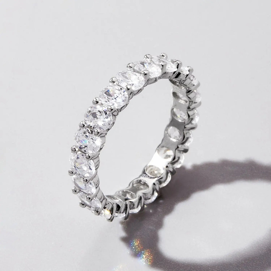 Lovcia Inlaid Zircon 925 Sterling Silver Ring-Rings-Silver-6-Silver