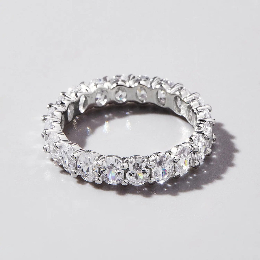 Lovcia Inlaid Zircon 925 Sterling Silver Ring-Rings-Silver-6-Silver