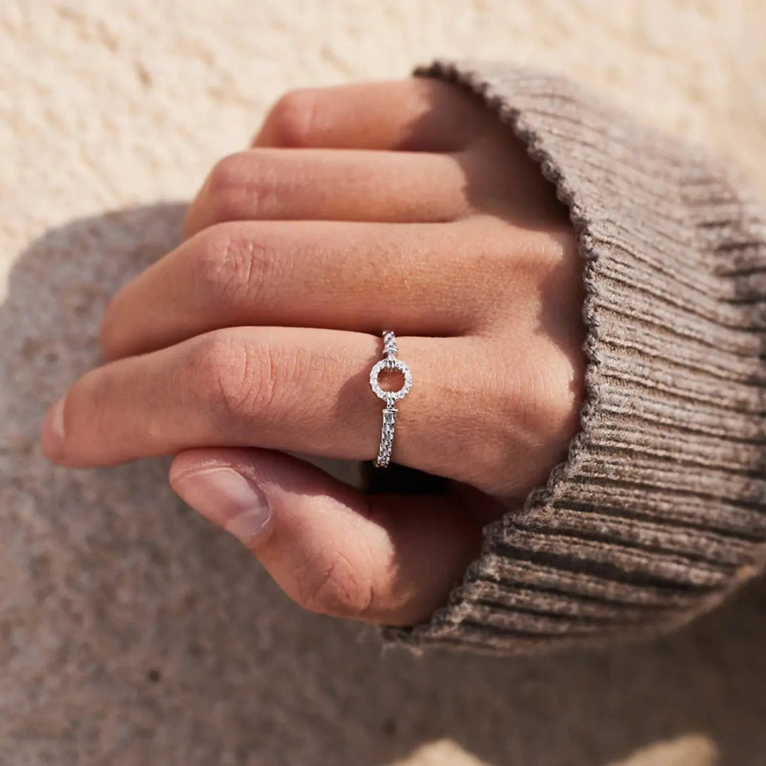 Lovcia Inlaid Zircon 925 Sterling Silver Ring-Rings-Silver-6-Silver