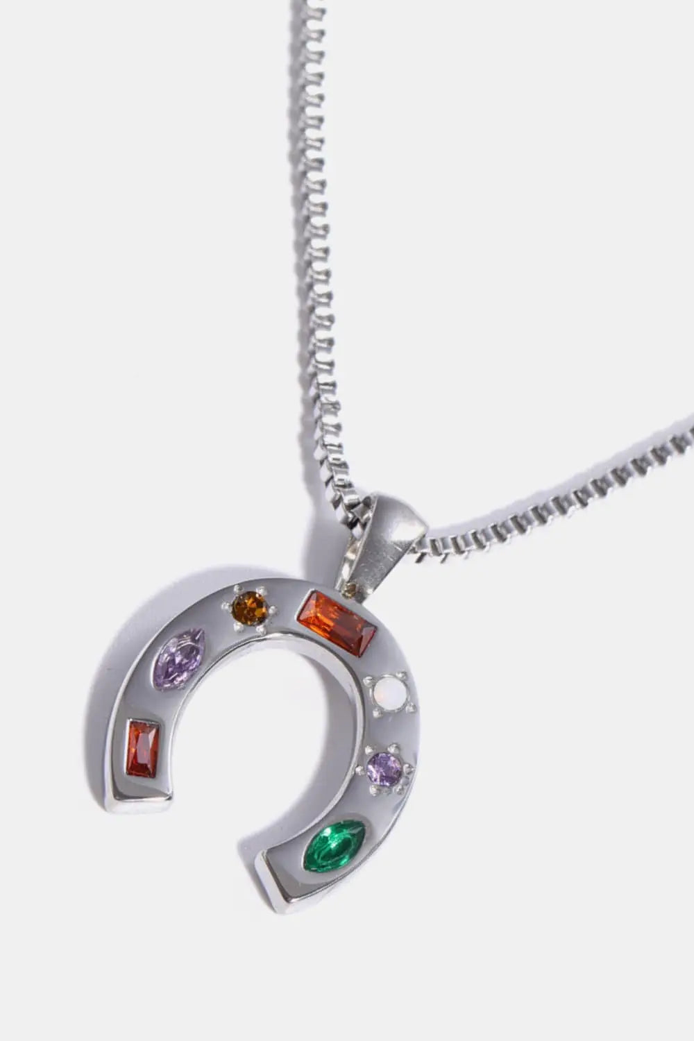 Lovcia Inlaid Zircon Pendant Stainless Steel Necklace-Necklaces-Hexagon/Gold-One Size-Hexagon/Gold
