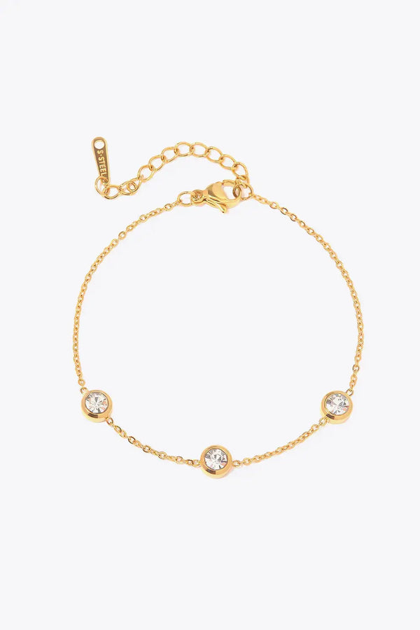 Lovcia Inlaid Zircon Stainless Steel Bracelet-Bracelets-Gold-One Size-Gold