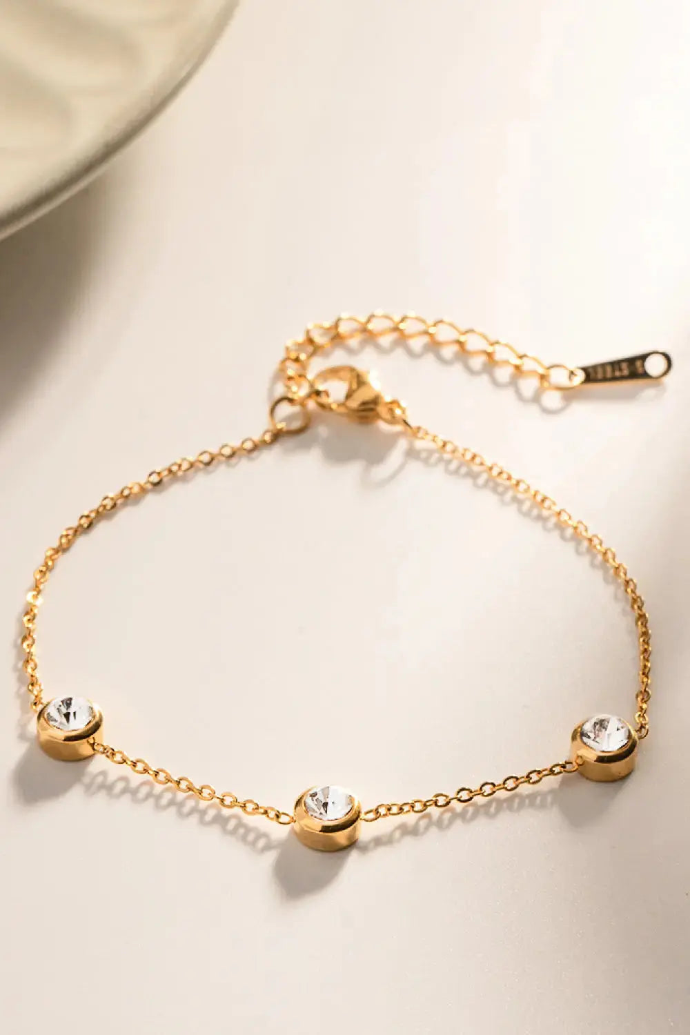 Lovcia Inlaid Zircon Stainless Steel Bracelet-Bracelets-Gold-One Size-Gold
