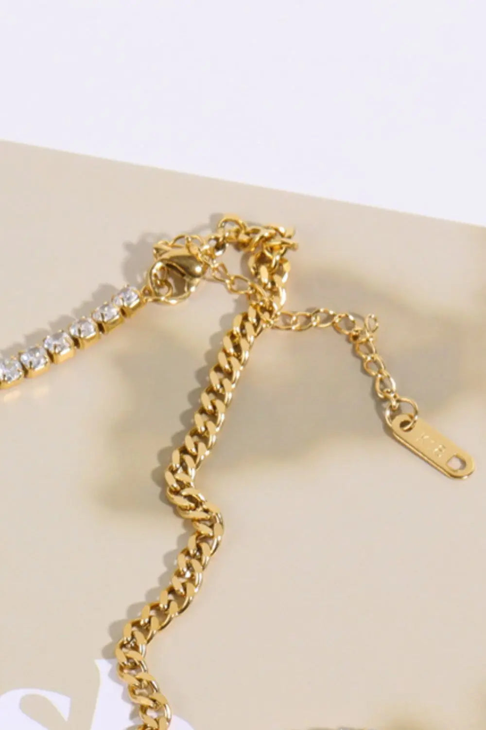 Lovcia Inlaid Zircon Stainless Steel Necklace-Necklaces-Gold-One Size-Gold