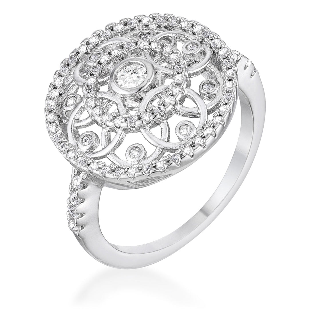 Lovcia Interlocking Circles Ring with Round CZ Stones-Rings-5-5