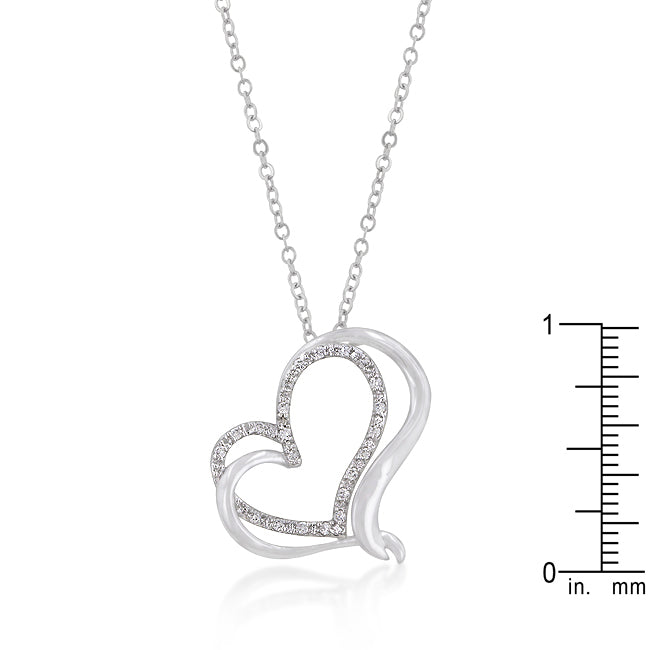 Lovcia Intertwined Hearts Rhodium Pendant-Pendants-