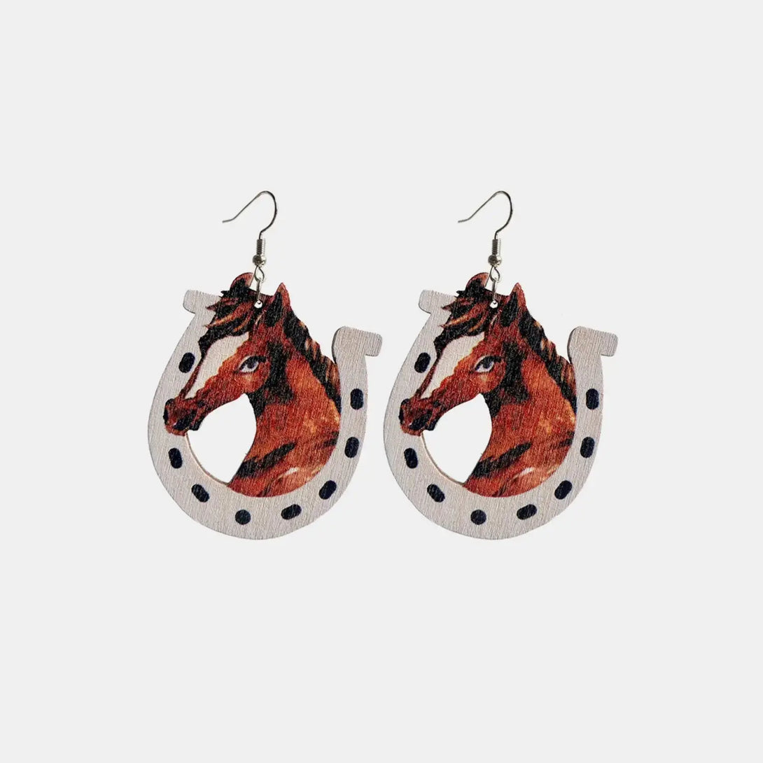 Lovcia Iron Hook Wooden Earrings-Earrings-Chestnut-One Size-Chestnut