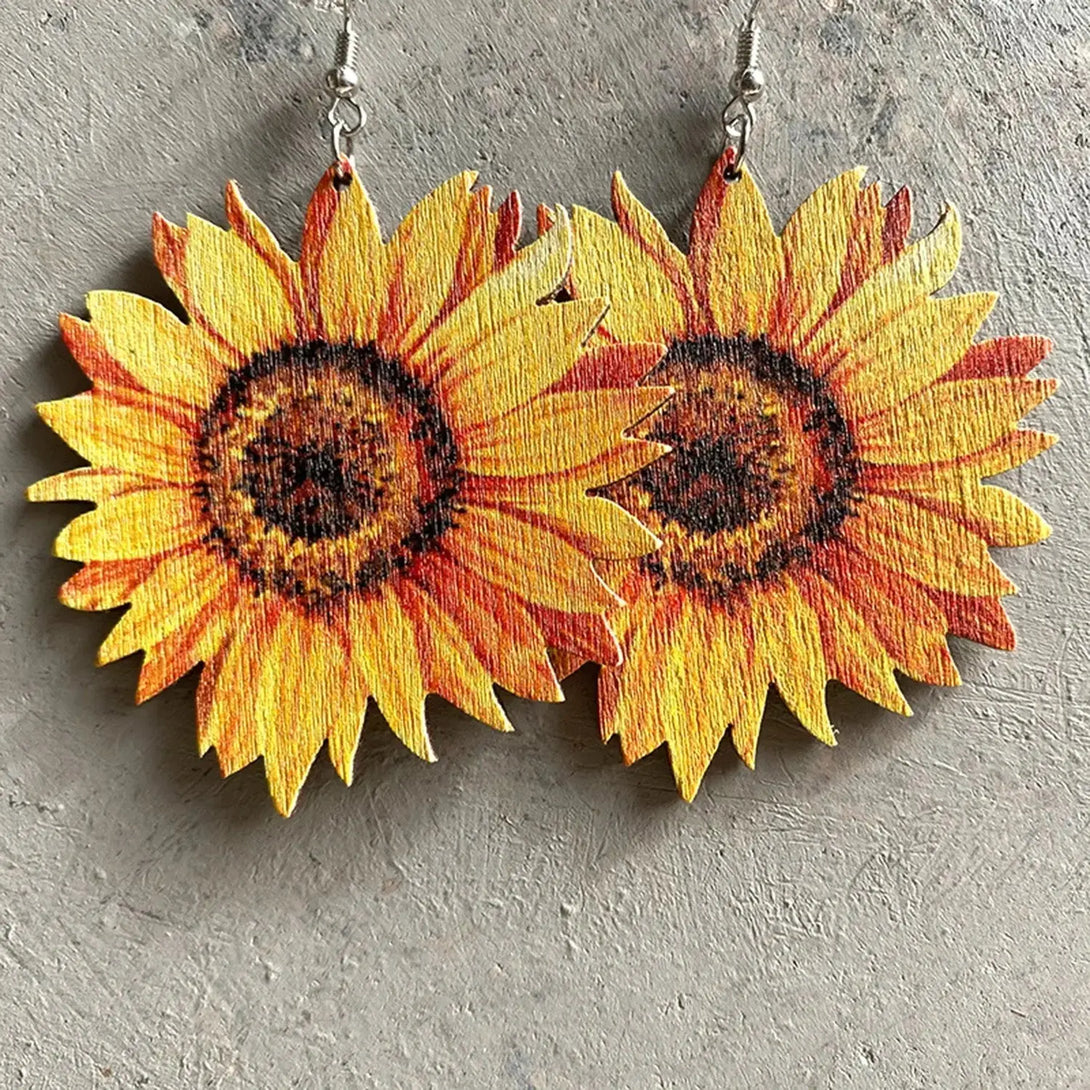 Lovcia Iron Hook Wooden Earrings-Earrings-Mustard-One Size-Mustard