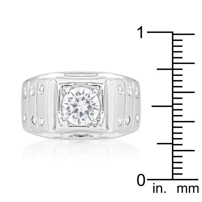 Lovcia Iron Man Inspired Platinum Luster Ring with Cubic Zirconia-Rings-8-8
