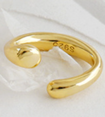 Lovcia Irregular 925 Silver Nonpierced Earrings Gold 11mm-Earrings-Yellow Gold-