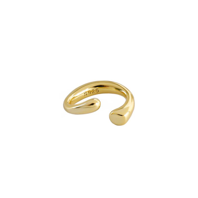 Lovcia Irregular 925 Silver Nonpierced Earrings Gold 11mm-Earrings-Yellow Gold-