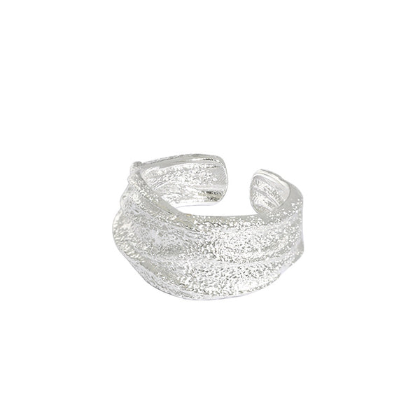 Lovcia Irregular 925 Sterling Silver Adjustable Ring-Rings-Rhodium-Rhodium