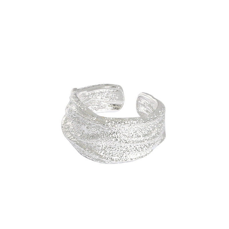 Lovcia Irregular 925 Sterling Silver Adjustable Ring-Rings-Rhodium-Rhodium