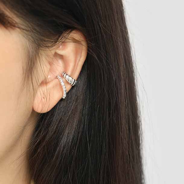 Lovcia Irregular Circle 925 Silver Non Pierced Earring Gold-Earrings-Yellow Gold-Yellow Gold