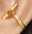 Lovcia Irregular Cross 925 Silver Non Pierced Earrings Gold-Earrings-Yellow Gold-