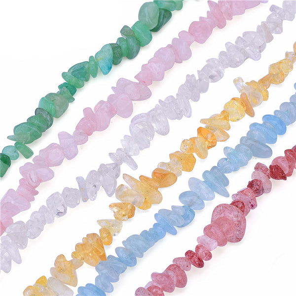 Lovcia Irregular Crystal Beads Aquamarine Strawberry Quartz-Jewelry Making Kits-Aventurine Quartz-Aventurine Quartz