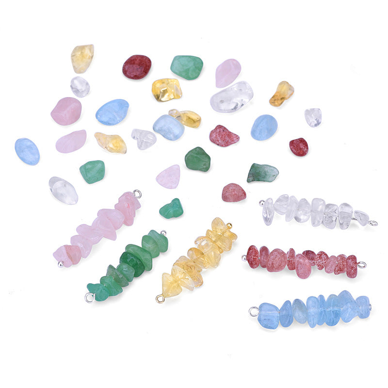 Lovcia Irregular Crystal Beads Aquamarine Strawberry Quartz-Jewelry Making Kits-Aventurine Quartz-Aventurine Quartz