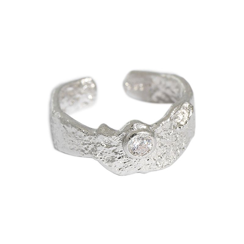 Lovcia Irregular CZ 925 Silver Adjustable Ring Gold-Rings-Yellow Gold-