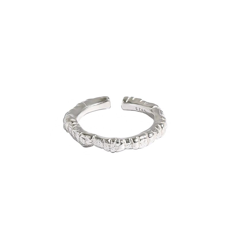 Lovcia Irregular Face Gold Plated Sterling Adjustable Ring-Rings-Yellow Gold-