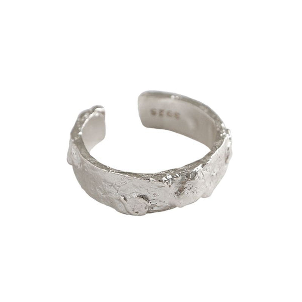 Lovcia Irregular Folds 925 Silver Adjustable Ring Gold-Rings-Men (Us 9)-Yellow Gold-