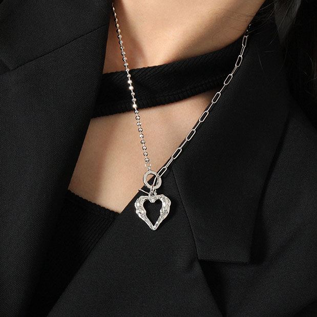 Lovcia Irregular Heart Gold Plated 925 Sterling Necklace-Necklaces-Yellow Gold-Yellow Gold