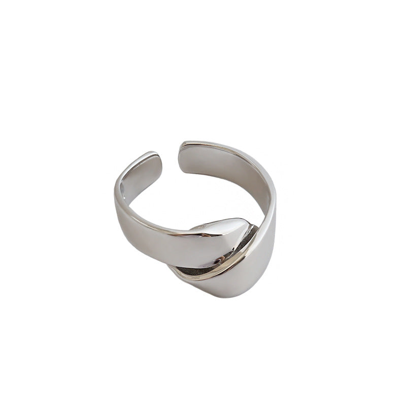 Lovcia Irregular Heart Knot Ring Adjustable Gold Plated 925-Rings-Yellow Gold-Yellow Gold