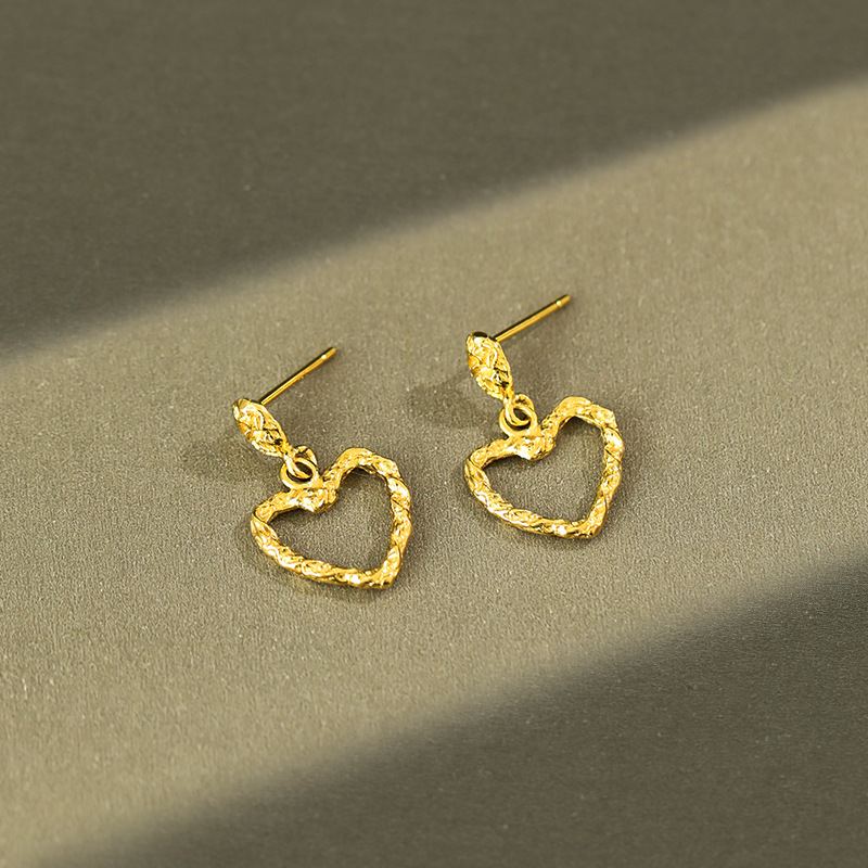Lovcia Irregular Heart Love Dangle Earrings for Women in 925 Sterling Silver with 18K Gold/Rhodium Plating-Earrings-Silver-Silver