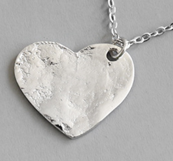Lovcia Irregular Heart Pendant Necklace 925 Gold Plated-Necklaces-Silver-Silver