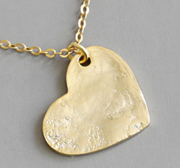 Lovcia Irregular Heart Pendant Necklace 925 Gold Plated-Necklaces-Yellow Gold-