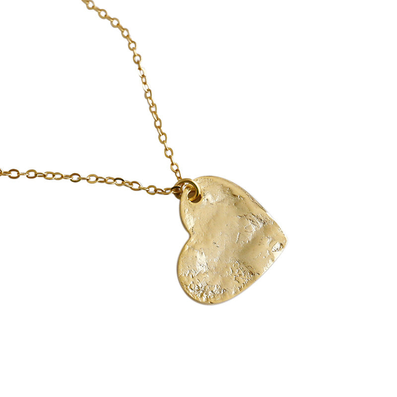 Lovcia Irregular Heart Pendant Necklace 925 Gold Plated-Necklaces-Yellow Gold-Yellow Gold