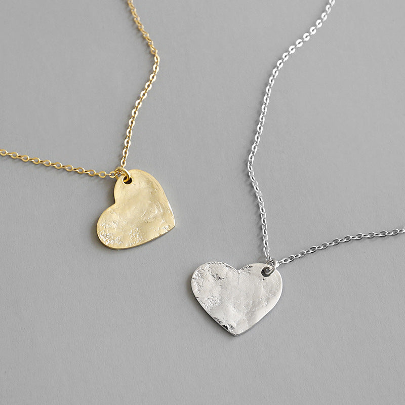 Lovcia Irregular Heart Pendant Necklace 925 Gold Plated-Necklaces-Yellow Gold-Yellow Gold