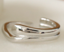 Lovcia Irregular Heart Ring Gold Plated Adjustable-Rings-Silver-Silver