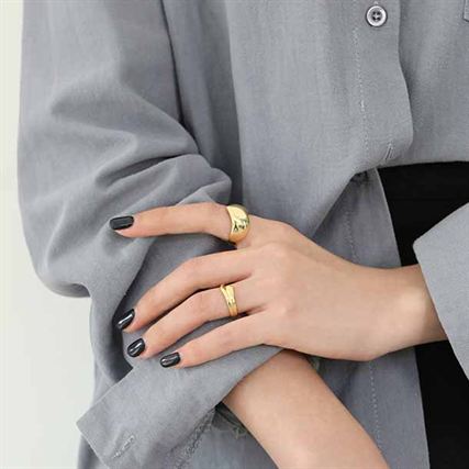 Lovcia Irregular Heart Ring Gold Plated Adjustable-Rings-Yellow Gold-Yellow Gold