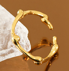 Lovcia Irregular Knot Adjustable Ring 18K Gold Plated-Rings-Yellow Gold-Yellow Gold