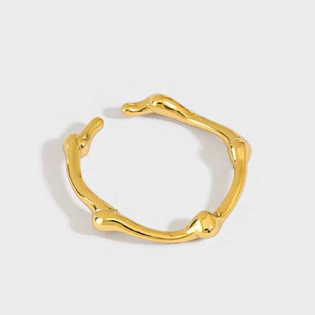 Lovcia Irregular Knot Adjustable Ring 18K Gold Plated-Rings-Yellow Gold-Yellow Gold
