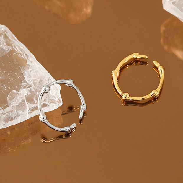 Lovcia Irregular Knot Adjustable Ring 18K Gold Plated-Rings-Yellow Gold-Yellow Gold