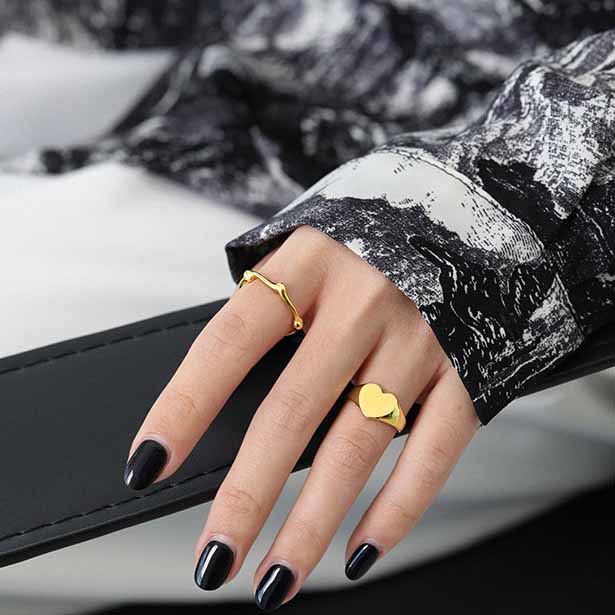 Lovcia Irregular Knot Adjustable Ring 18K Gold Plated-Rings-Yellow Gold-Yellow Gold