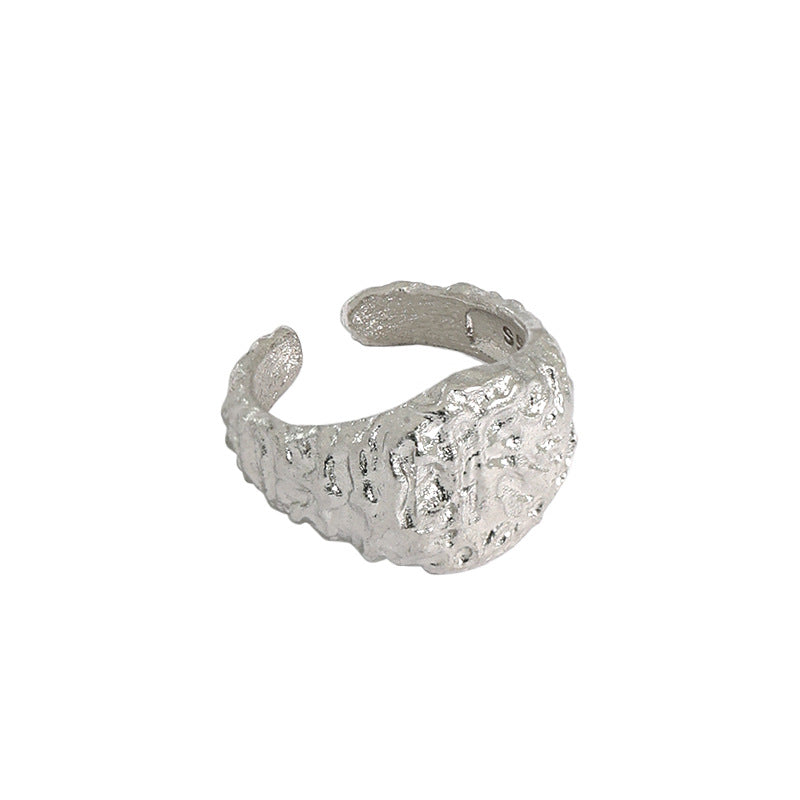 Lovcia Irregular Pattern Gold 925 Sterling Ring Adjustable-Rings-Yellow Gold-Yellow Gold