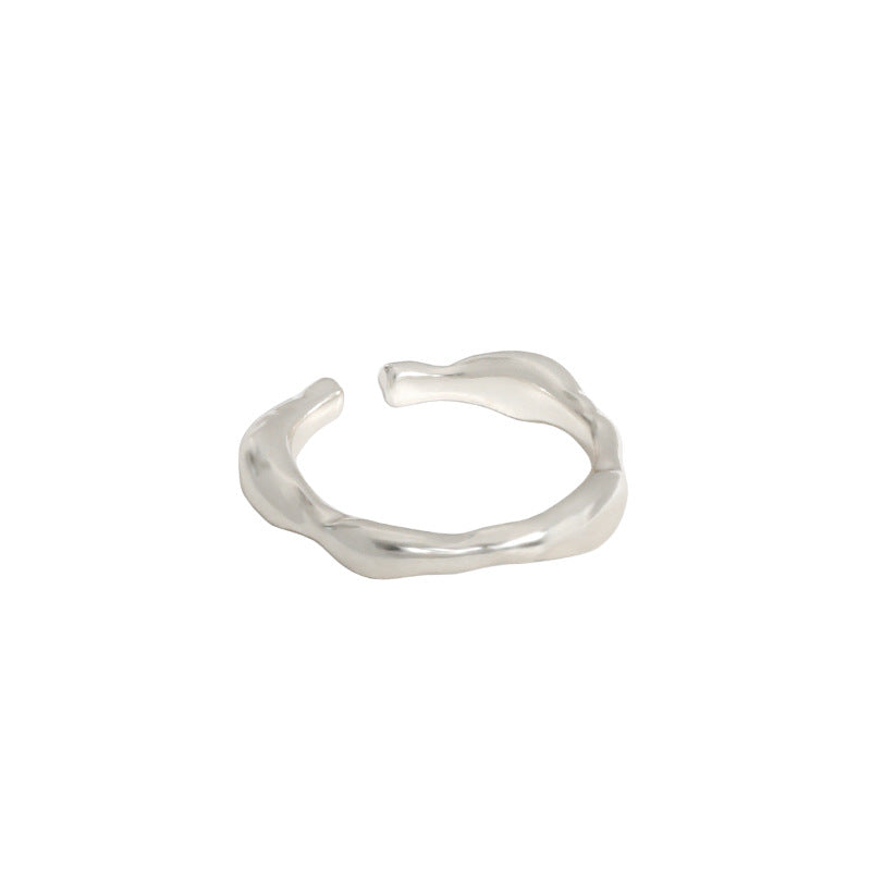 Lovcia Irregular Silver 925 Sterling Adjustable Ring-Rings-No Plating-No Plating