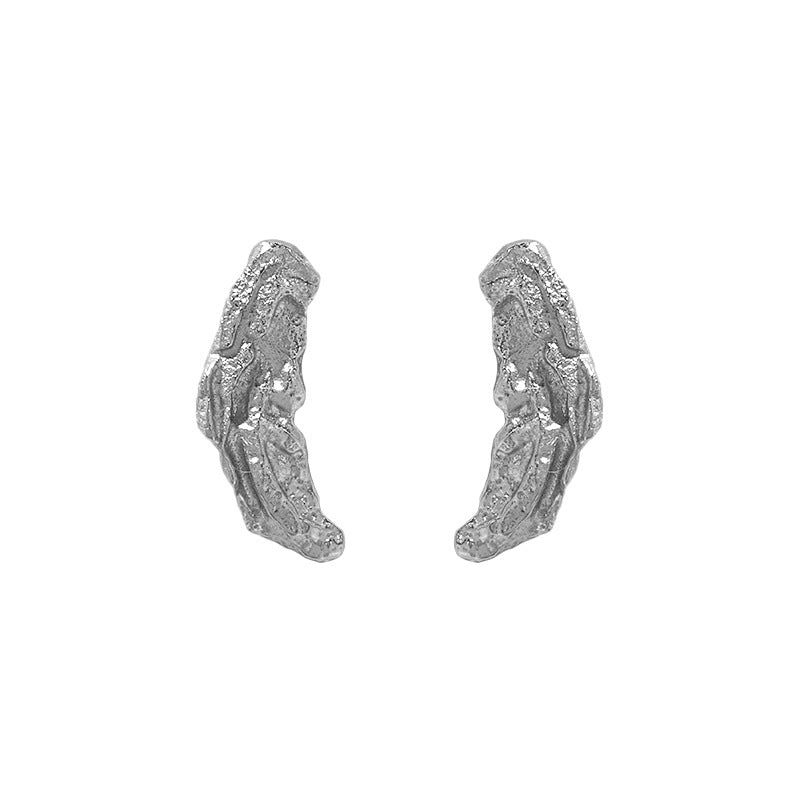 Lovcia Irregular Stone 925 Silver Earrings Gold Tone 19mm-Earrings-Yellow Gold-Yellow Gold