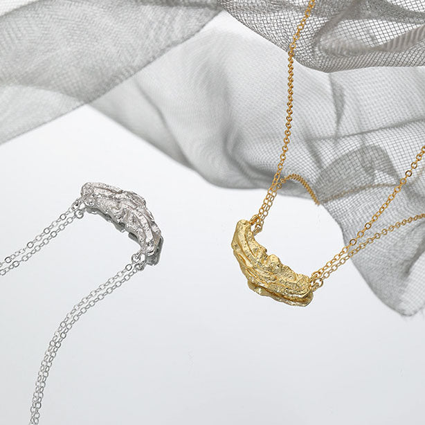Lovcia Irregular Stones 18K Gold Plated 925 Necklace-Necklaces-Yellow Gold-