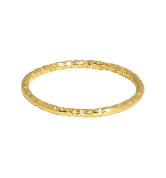 Lovcia Irregular Surface 925 Silver Gold Tone Adjustable Ring-Rings-Us 8-Yellow Gold-