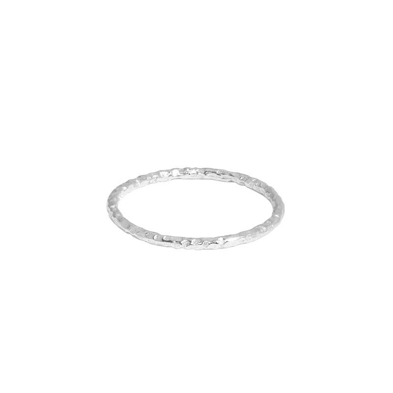 Lovcia Irregular Surface 925 Silver Gold Tone Adjustable Ring-Rings-Us 8-Yellow Gold-