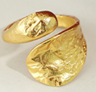Lovcia Irregular Waterdrop 925 Silver Adjustable Ring Gold-Rings-Yellow Gold-