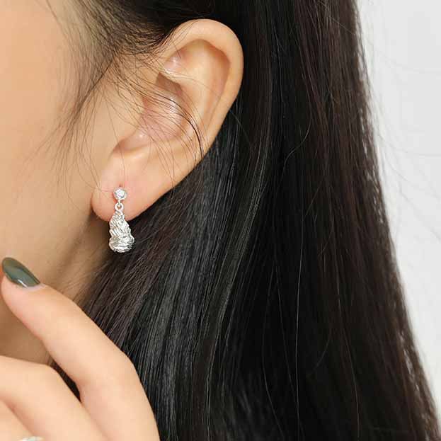 Lovcia Irregular Waterdrop 925 Silver Earrings Gold-Earrings-Yellow Gold-