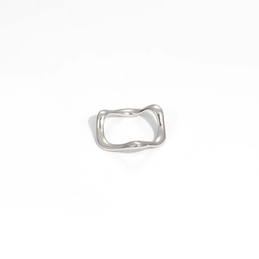 Lovcia Irregular Wave 925 Sterling Ring Gold Adjustable-Rings-Us 8-Yellow Gold-